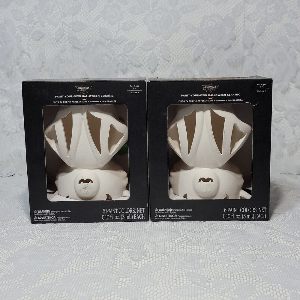 Set of 2 Paint-Your-Own Bat Ceramic Craft DIY Kit The Halloween Collection